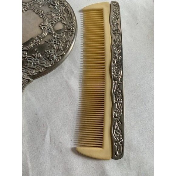 Vintage Vanity Silver Plated Hand mirror brush & comb set - Picture 7 of 16